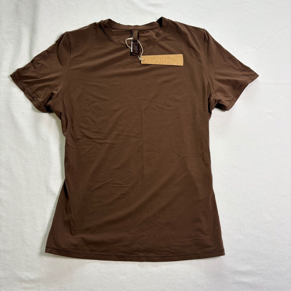 SKIMS, Fits Everybody Short Sleeve T-Shirt, Cocoa, Size M